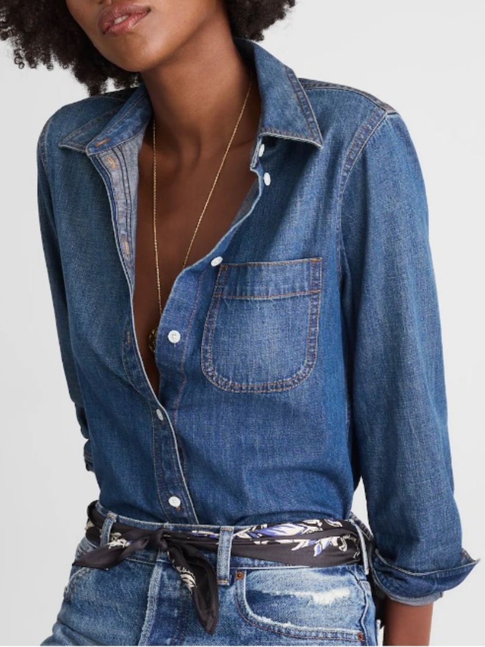 Tuckable Denim Shirt in greendale wash